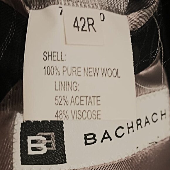 Bachrach Men 2 Peice Black with Gray Pinstripe Suit     42R - Picture 9 of 16